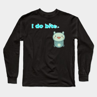 I do bite. cute 4 (White frame) Long Sleeve T-Shirt